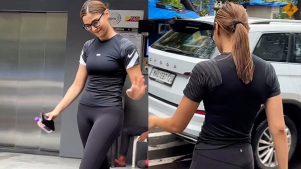 sai Manjrekar spotted in skoda kodiaq