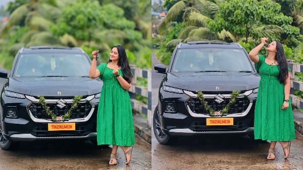 Actress Swathy Nithyanand Buys New Maruti Grand Vitara SUV Actress Swathy Nithyanand Buys New Maruti Grand Vitara SUV