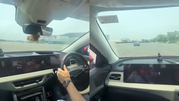 drag race of Mahindra xev 9e with harrier ev