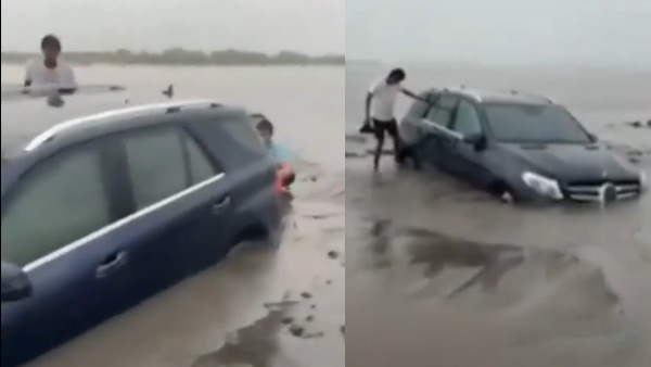 Mercedes benz gle stuck in beach