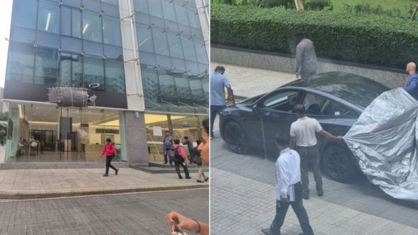 tesla model y reached mumbai showroom