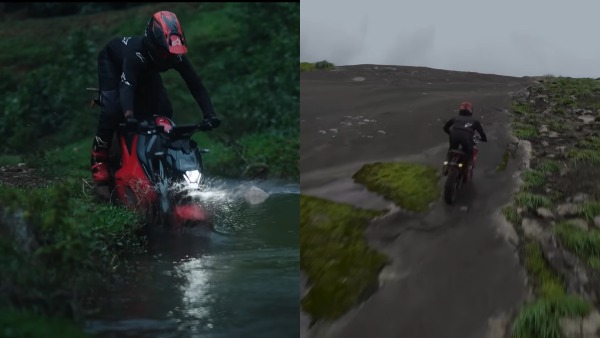 Ultraviolette f77 riding on mountain Ultraviolette f77 riding on mountain