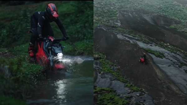 Ultraviolette f77 riding on mountain Ultraviolette f77 riding on mountain