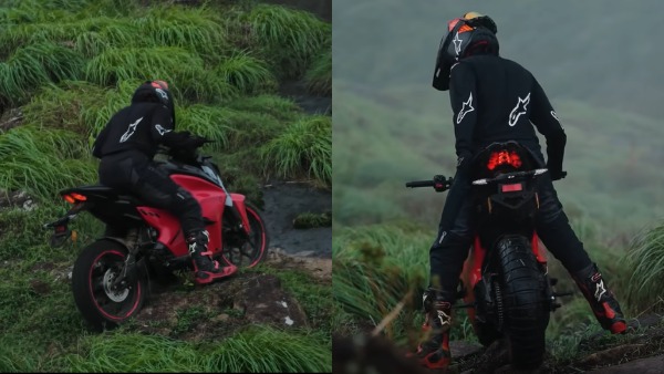 Ultraviolette f77 riding on mountain Ultraviolette f77 riding on mountain