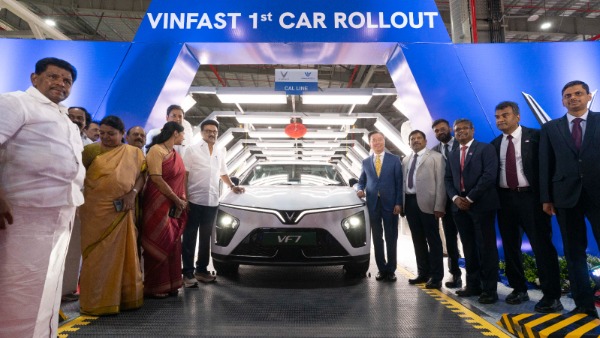 VinFast Rolled Out First Electric Car From Tamil Nadu Plant Details Inside