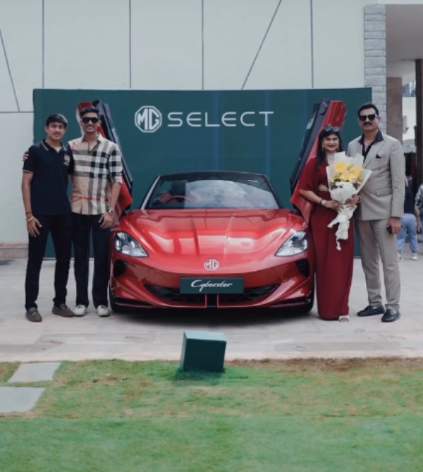 Wife Surprises Husband Gifting Him India s First MG Cyberster Electric Sports Car