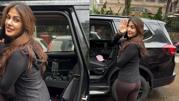 rhea chakraorty spotted in mg gloster