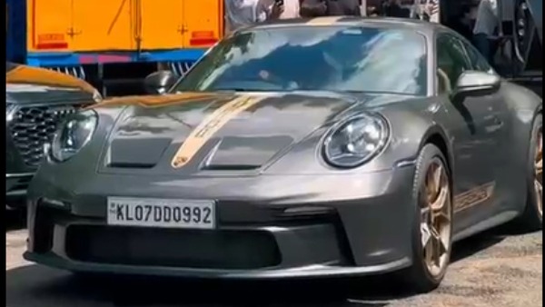 prithviraj spotted in porche 911 gt3 rs