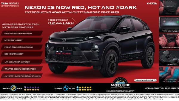 Tata Nexon SUV Launched With ADAS Safety Tech Red Dark Edition Added To The Lineup
