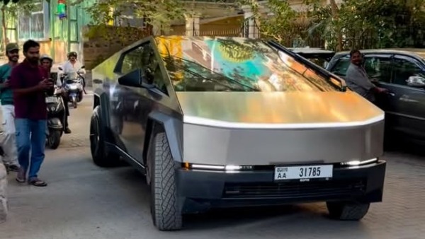 sanjay dutt spotted in tesla cybertruck
