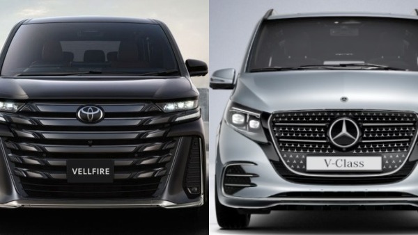 mercedes benz v-class vs toyota vellfire front