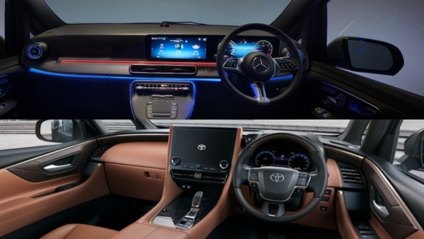 mercedes benz v-class vs toyota vellfire interior
