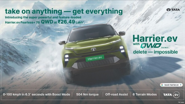 Tata Harrier EV Gets New Fearless Plus QWD Variant Tata Harrier EV Gets New Fearless Plus QWD Variant