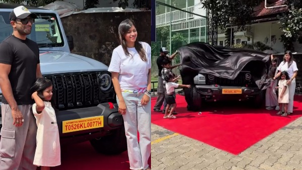 Actor Arjun Ashokan Gifts Mahindra Thar Roxx SUV To His Wife