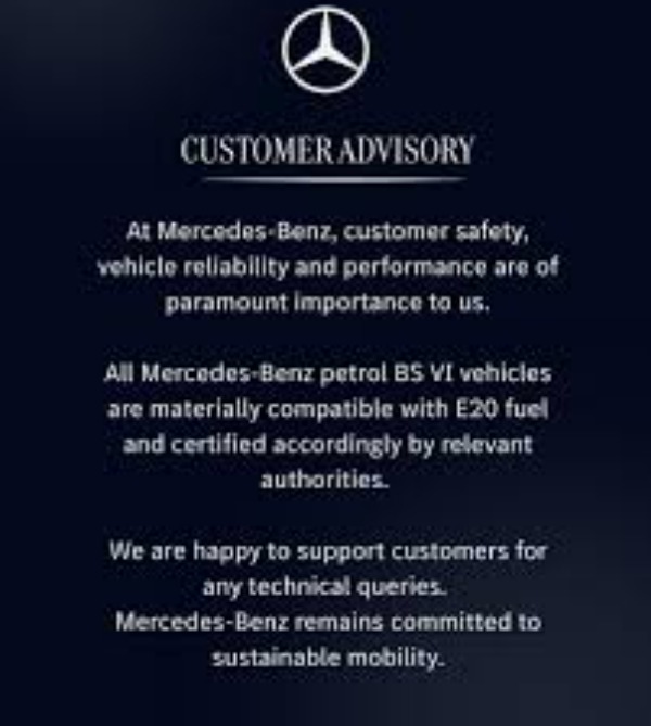 Mercedes-Benz Issues E20 Fuel Advisory After Vlogger Sourav Joshi s Viral Mileage Claim Mercedes-Benz Issues E20 Fuel Advisory After Vlogger Sourav Joshi s Viral Mileage Claim