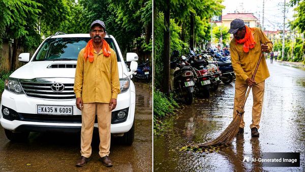 டொயோட்டா ஃபார்ச்சூனர் காரில் பணிக்கு வரும் தூய்மைப் பணியாளர்: கர்நாடகாவில் வைரலாகும் சம்பவம்!