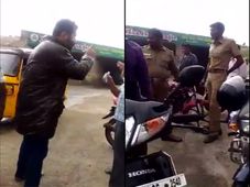 வாகன சோதனையில் தகாத முறையில் பேசிய காவலர்?  வெளுத்து வாங்கிய இளைஞர் - வைரல் வீடியோ..!!