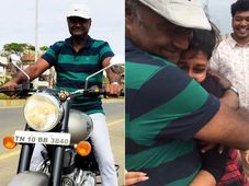 ராயல் என்ஃபீல்டு பைக்கை சர்பரைஸாக பரிசளித்த மகள்... கண்ணீர் விட்ட காமெடி நடிகர் எம்.எஸ். பாஸ்கர்..!!
