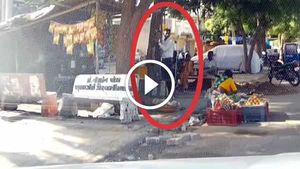 கார் திருடனை போலீசார் மடக்கி பிடிக்கும் சினிமாவை மிஞ்சும் வீடியோ காட்சிகள்