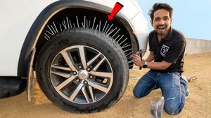 டயரில் 40 ஆணிகளுடன் ஃபார்ச்சூனர் காரை இயக்கி பார்த்த இளைஞர்!! கடைசியில் எல்லாருக்கும் செம்ம ‘பல்ப்’