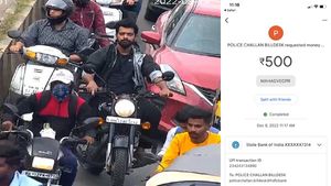 போலீஸ் உங்கள் நண்பன் என்பதை தப்பா புரிஞ்சிக்கிட்டார் போல!! ஹெல்மெட் அணியாததால் இணையத்தில் வைரலான வாகன ஓட்டி...