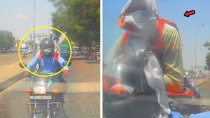 ஹீரோ ஸ்பிளெண்டர் பைக்கில் இருந்து திடீரென தூக்கி வீசப்பட்ட இளைஞர்கள்! இந்த தப்பை இனி யாரும் பண்ணீராதீங்க!