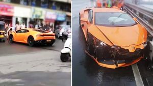 காசு இருக்கற அசால்ட்டு! 4 கோடி ரூபாய் காரை சுக்குநூறாக்கியது அவரா! அம்மாக்கும், பையனுக்கும் இதே வேலையா போச்சு!