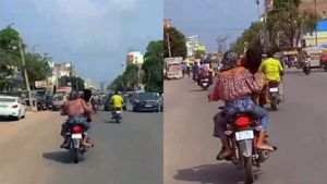 நாளு சுவரே இவிங்களுக்கு தேவப்படாது போலிருக்கே... பைக்குல போகும்போதே இப்படினா! முகத்தை சுழிக்க வச்சுட்டாங்க!