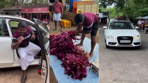 10ரூபா, 20ரூபா கீரையை விற்க அரை கோடி ரூபா காரில் வந்த விவசாயி.. எல்லாரையும் திரும்பி பார்க்க வச்சுட்டாரு!