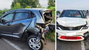 டீசல் டேங்க் மயிரிழையில் தப்பிச்சுது!! 5-ஸ்டார் காருக்கா இப்படியொரு நிலைமை... உள்ளே இருந்தவர் கதி?