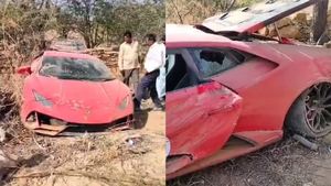 லம்போர்கினி காருல விளையாட்டுக்குகூட இப்படி பண்ணாதீங்க.. பாருங்க தவக்களைய போல தரையோடு தரையாவே ஆகிருச்சு!