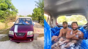 இது நல்ல ஐடியாவா இருக்கே! இதை பாத்துட்டு இனி ஆள் ஆளாளுக்கு காருக்கு உள்ளே நீச்சல் குளத்தை உருவாக்க போறாங்க!