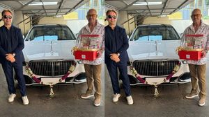 பிரபல நடிகரின் தந்தையா இது? அவர் ரேஞ்சுக்கு விலையுயர்ந்த புது மெர்சிடிஸ் கார் உடன்... 