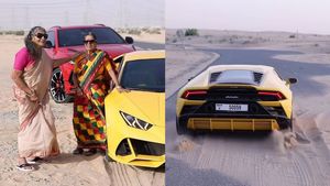 துபாயில் தாறுமாறாக பறந்த லம்போர்கினி கார்கள் - உள்ளே இருந்தது இவங்களா? டிரெண்ட் ஆகும் வீடியோ!!