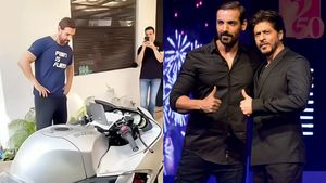 16 லட்ச ரூபாயில் பைக்... ஷாரூக்கானின் பரிசை பார்த்து மெர்சலாகி போன நடிகர்!! ஹோம் டெலிவிரி