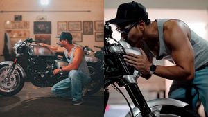 கேமிரா முன்னிலையில் பச்சாக் என முத்தமிட்ட பிரபல நடிகர்.. யாரிடமும் இல்லாத பைக்கை வாங்கிய சந்தோஷம்.. வீடியோ!