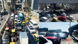 திடீரென ஏற்பட்ட பெரிய டிராஃபிக்! பெங்களூருவில் நீண்ட நேரம் ரோட்டில் காத்திருந்த மக்கள்!