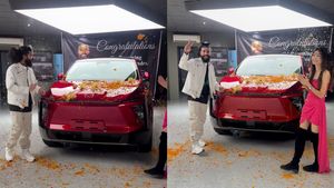 புதுசா கல்யாணம் ஆன இன்ஸ்டாகிராம் பிரபலத்துக்கு மஹிந்திரா கார் வடிவில் வந்த அதிர்ஷ்டம்! எல்லாம் மனைவி வந்த ராசி