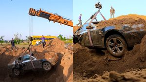 ஒரு வருஷத்துக்கு முன்னாடி பள்ளம் தோண்டி புதைக்கப்பட்ட கார்.. வெளியே எடுத்த பின்னாடி ஓடுச்சா? வீடியோ!!