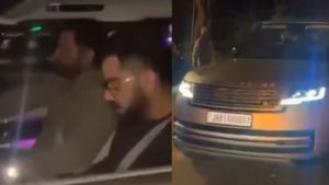 ரேஞ்ச் ரோவர் கார் டிரைவர் சீட்டில் தோனி, பக்கத்தில் விராட் கோலி! வெறுப்பேத்தனும்னே பண்றாங்க போல!