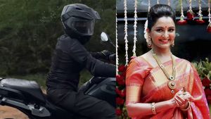 றெக்கை மட்டும் இருந்தா தேவதை சார்... ஹெல்மெட்டில் முகத்தை மறைத்தப்படி யாருக்கும் தெரியாமல் போனது இந்த நடிகையா!