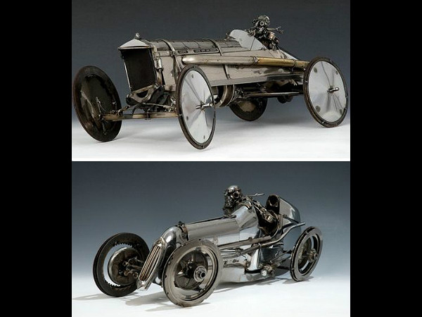 பழைய கார் பாகங்களிலிருந்து பகட்டான சிற்பங்கள்!