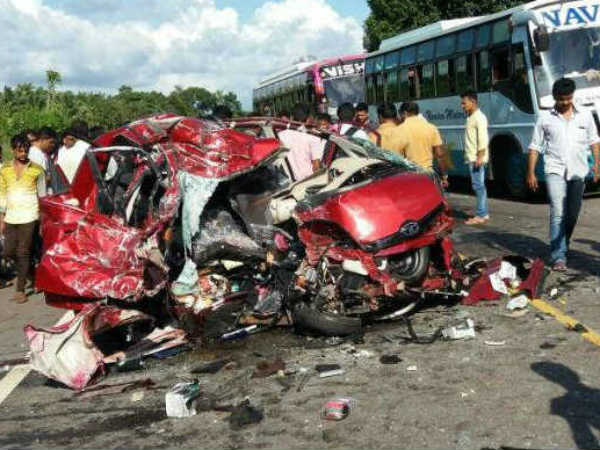 மஞ்சள் கோட்டை தாண்டியதால் வந்த வினை... ஓவர்டேக் செய்யும்போது கவனம்!