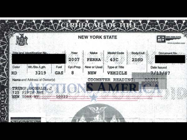 டொனால்ட் டிரம்புக்கு அதிர்ச்சி அளித்த கார் ஏலம்!