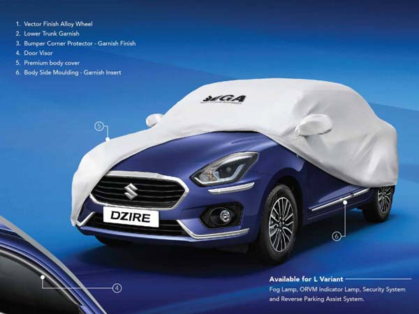 புதிய மாருதி டிசையர் காருக்கான விசேஷ ஆக்சஸெரீகள்- முழு விபரம்!