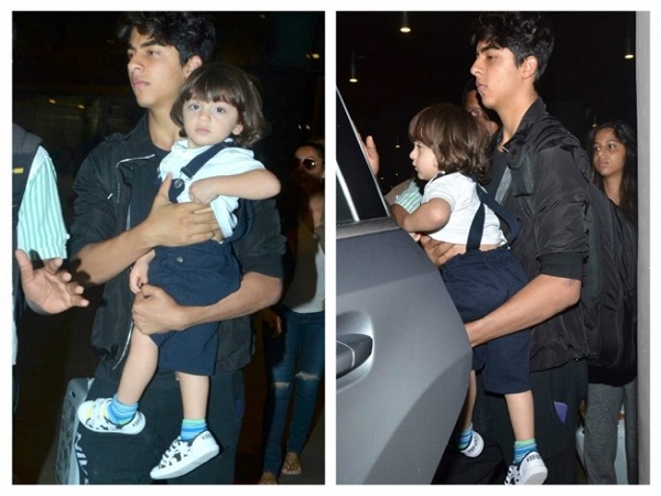 மகனுடன் பொறுப்பில்லாமல் கார் ஓட்டும் ஷாருக்கான்..!!