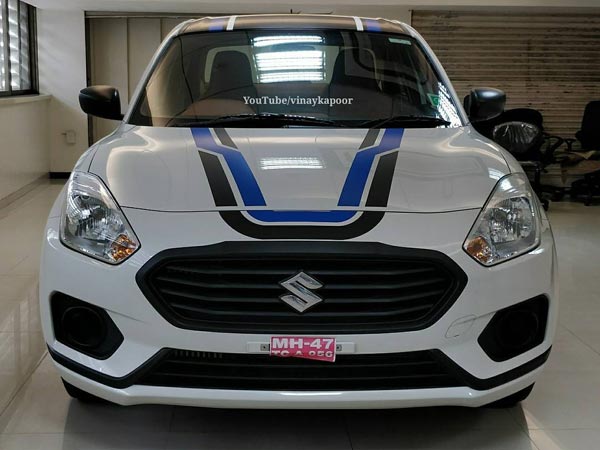  ஸ்டிக்கர் அலங்காரத்தில் புதிய மாருதி டிசையர்!