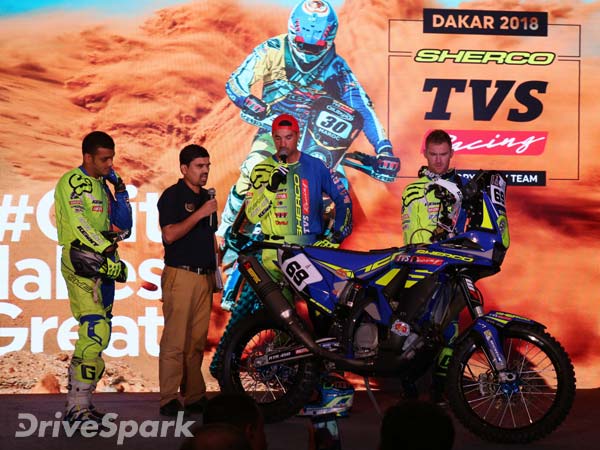  2018 டக்கார் ராலிக்கான ஷெர்கோ டிவிஎஸ் ரேஸிங் அணி வீரர்கள்!