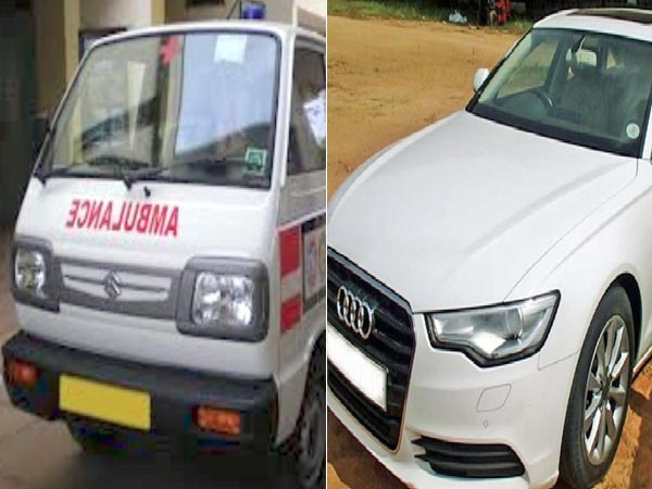 ஆடி காரை விட்டு ஆம்புலன்ஸில் வீடுவந்த குடிபோதை தொழிலதிபர்..!!