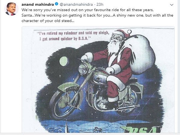 விரைவில் விற்பனைக்கு வரும் பிஎஸ்ஏ பைக்குகள்- ஆனந்த் மஹிந்திரா..!!